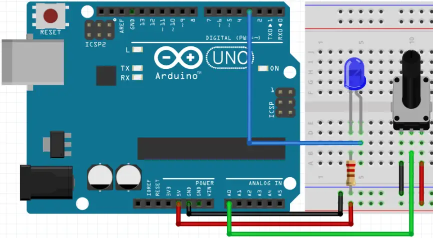 Arduino controlando LED por PWM
