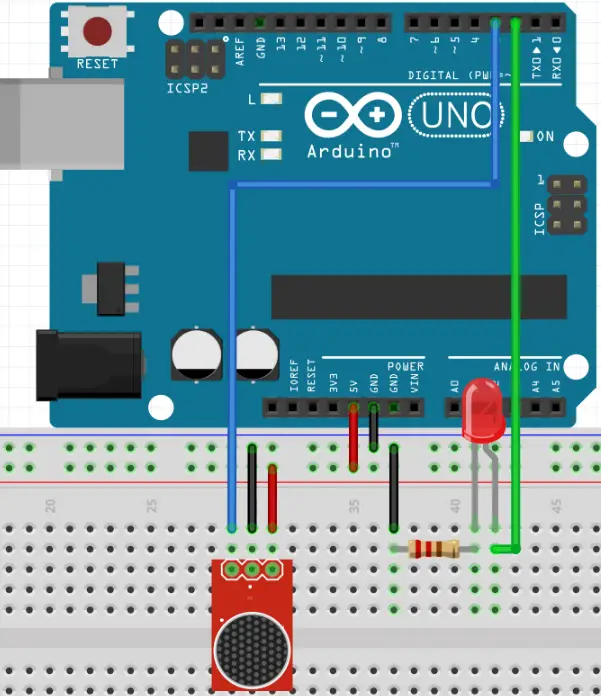 circuito com microfone ligado ao Arduino