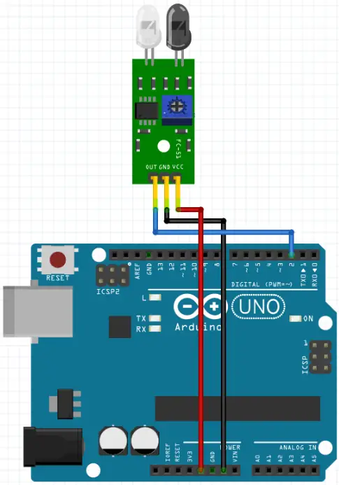 circuito sensor de obstaculo com Arduino