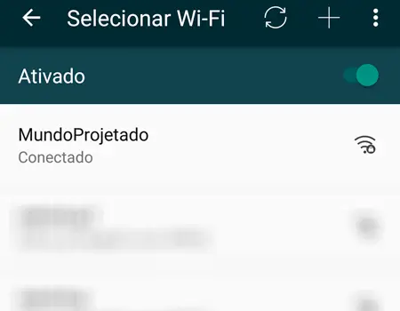 Access Point na lista de WiFis